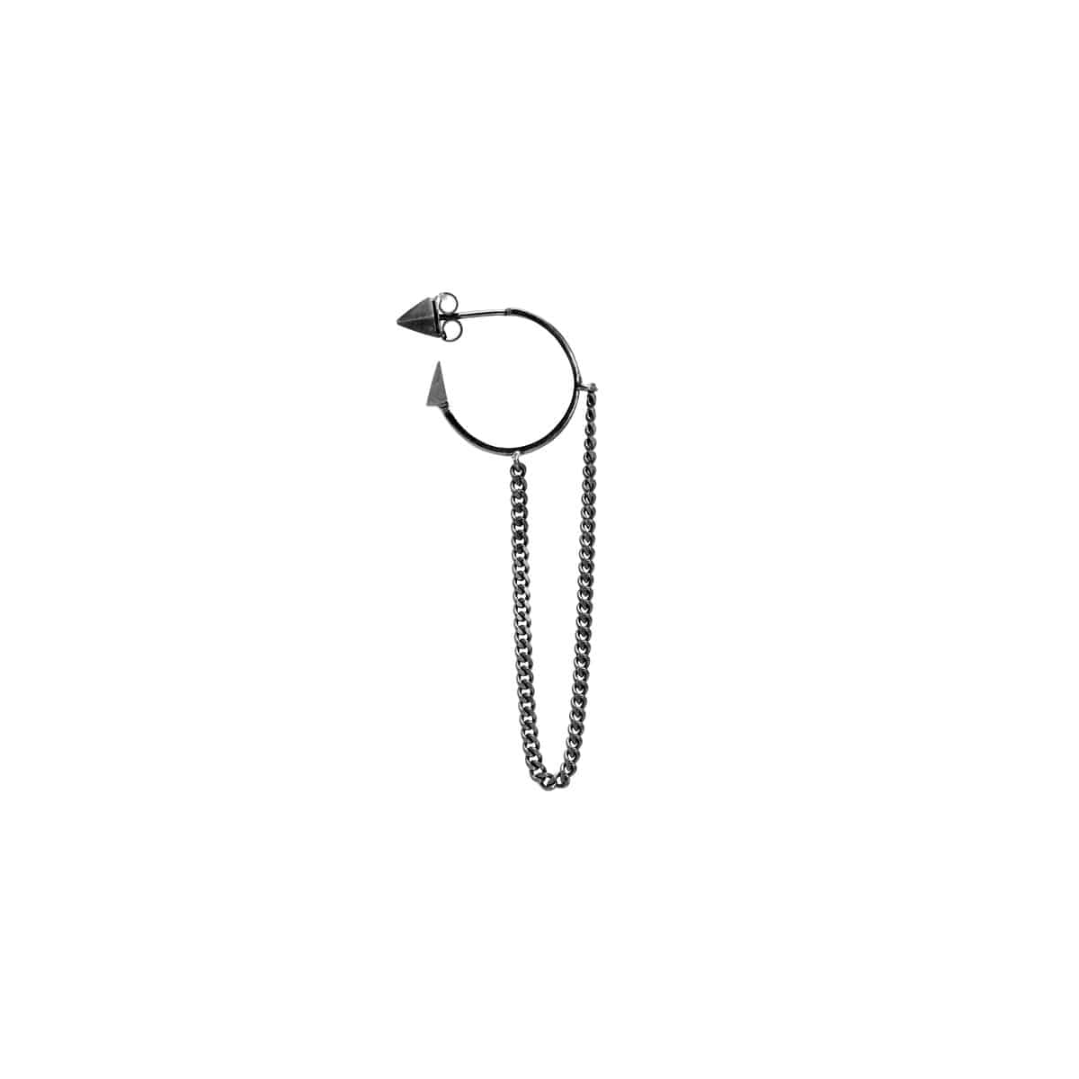 FENCE SINGLE earring (BLACK)-Single piece- 