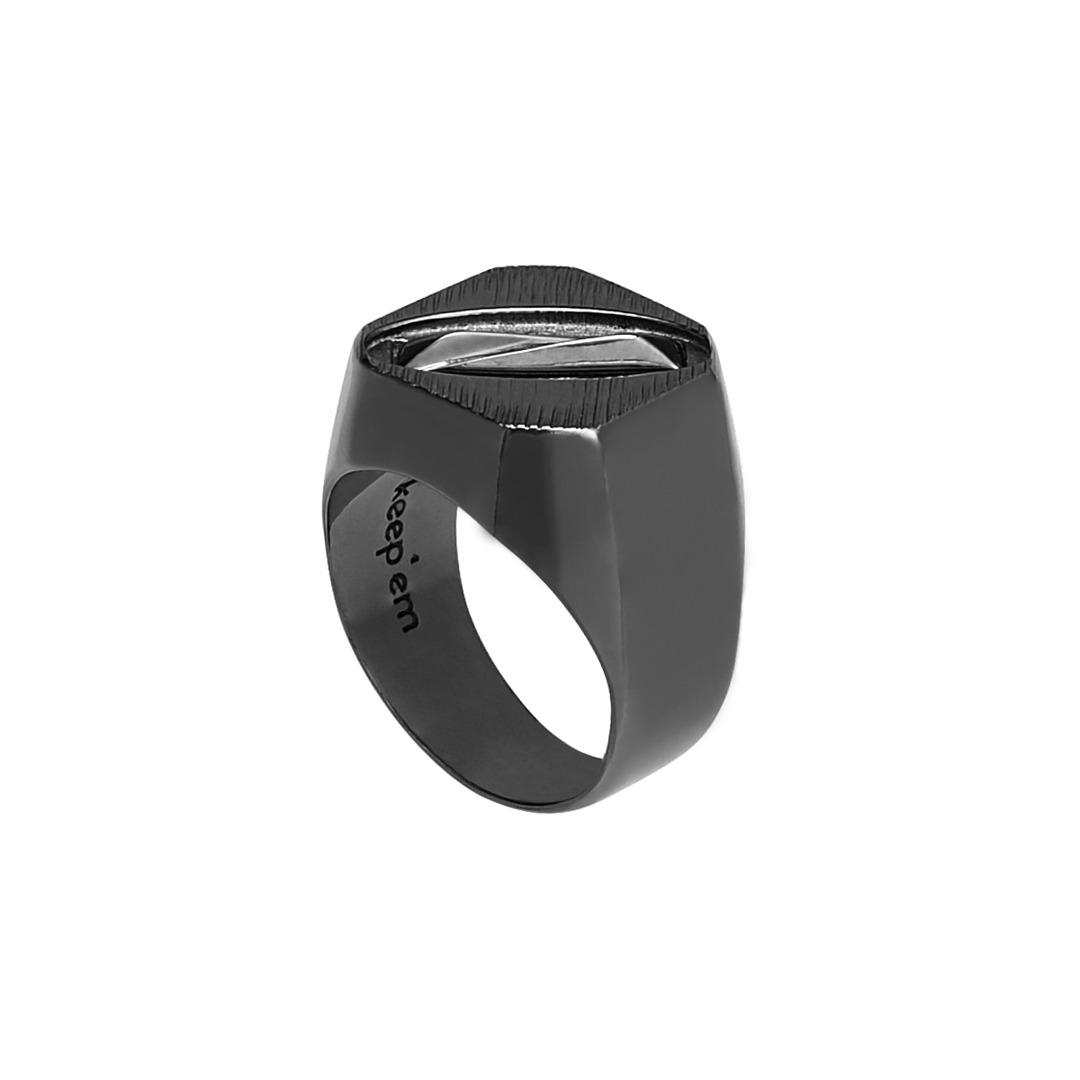 SWERVING signet ring(BLACK) 