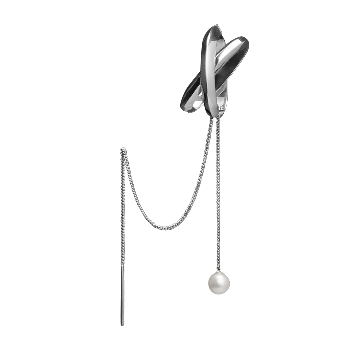 ETERNAL pearl drop earcuff-Single piece- 